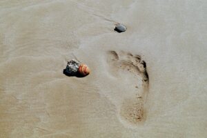footprint on sand