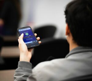 a person holding a cell phone